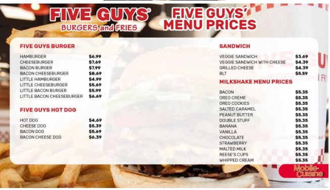 Five Guys Menu Malaysia With Latest Prices 2024