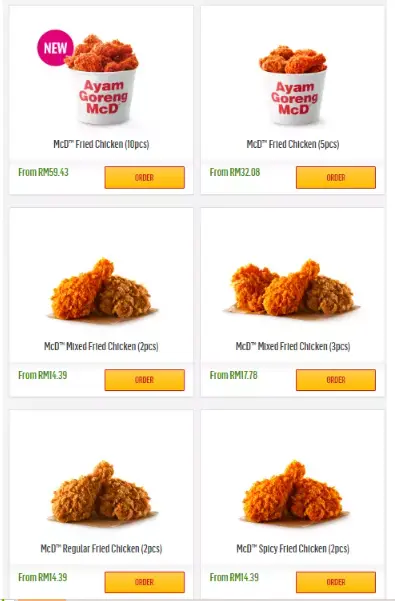 MCDONALD’S AYAM GORENG & NUGGETS MENU Malaysia