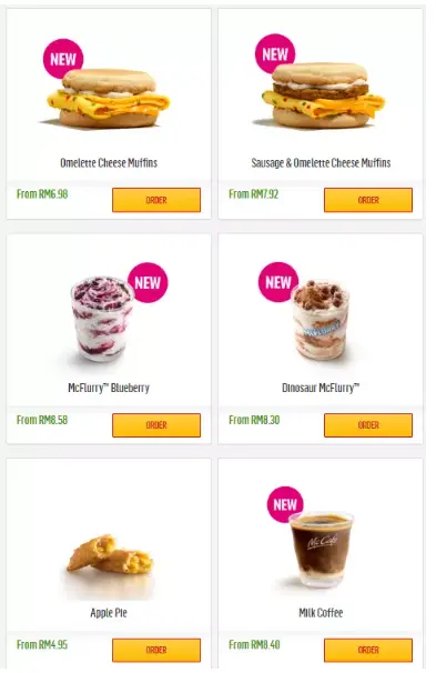 MCDONALD’S BREAKFAST MENU Malaysia