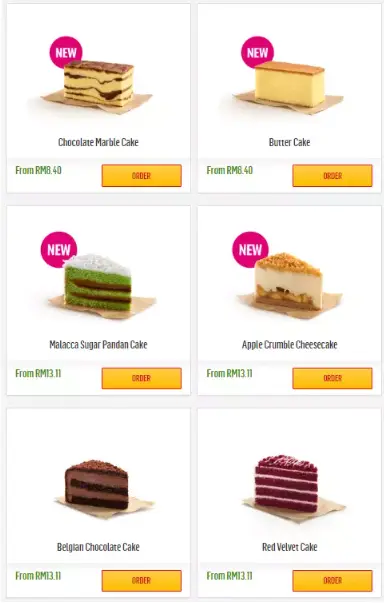 MCDONALD’S MCCAFE CAKE MENU  Malaysia