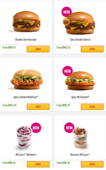 MCDONALD’S PROMOTIONS MENU  Malaysia