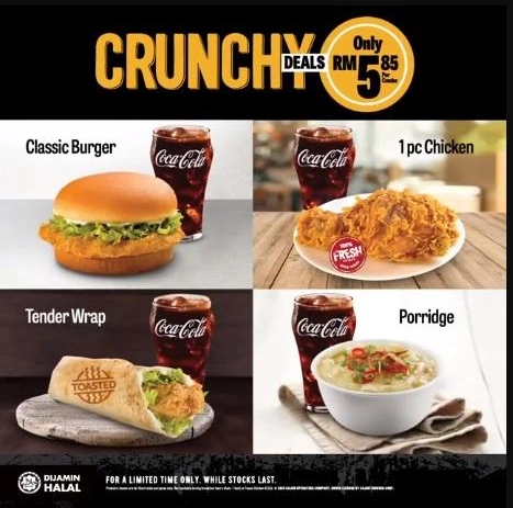 TEXAS CHICKEN CRUNCHY DEALS MENU MALAYSIA