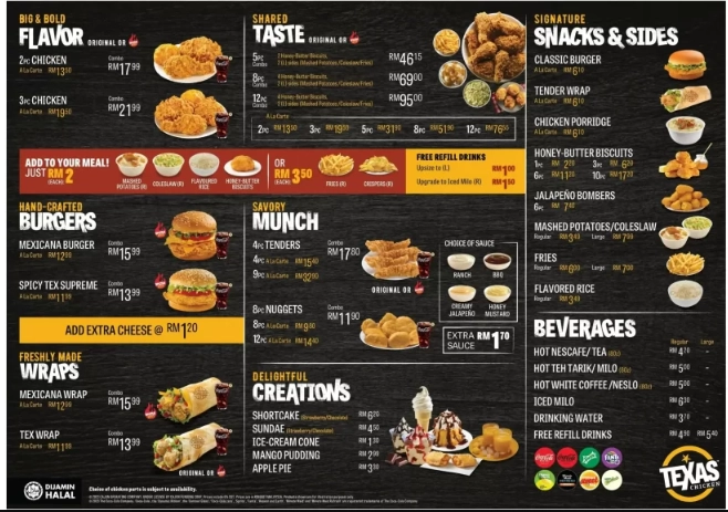 Texas Chicken Menu Malaysia With Latest Prices 2024