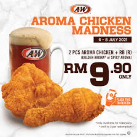 A&W AROMA CHICKEN MENU WITH PRICES