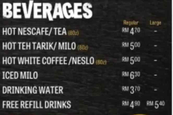 DOKEBI CHICKEN BEVERAGES PRICES MALAYSIA