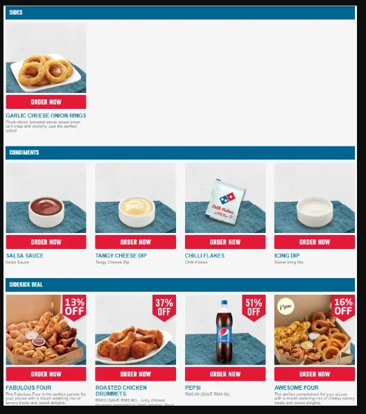 DOMINO’S PIZZA SIDES PRICES MALAYSIA