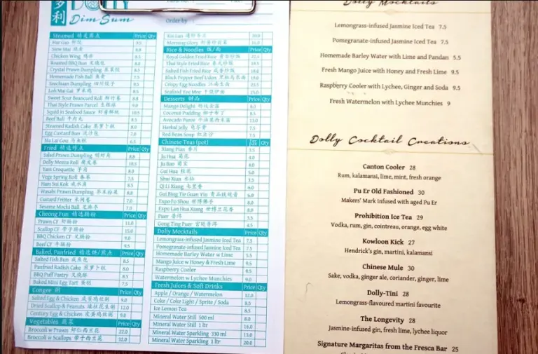 Dolly Dim Sum Menu Malaysia