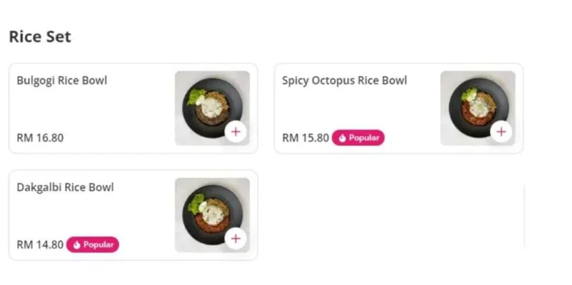 HANBING KOREAN DESSERT CAFE RICE SET MENU MALAYSIA