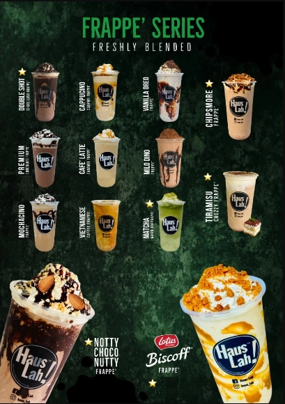 HAUS LAH MENU FRAPPE SERIES PRICES MALAYSIA