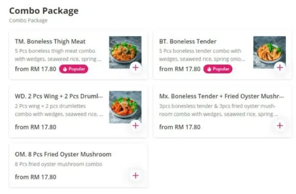 JISOO KOREAN FRIED CHICKEN COMBO PACKAGE PRICES MALAYSIA