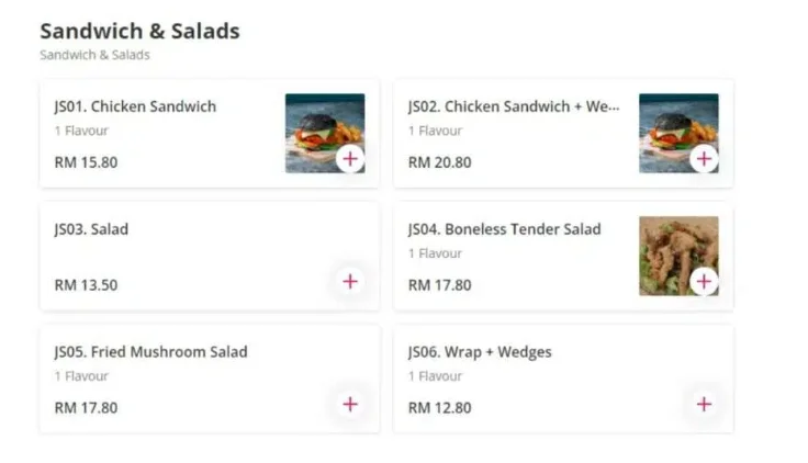 JISOO KOREAN FRIED CHICKEN SANDWICH & SALADS PRICES MALAYSIA