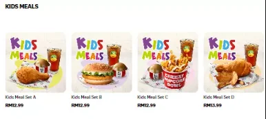 KFC KIDS MEALS MENU MALAYSIA 