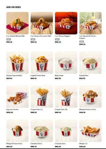 MENU KFC ADD-ON SIDES MENU MALAYSIA