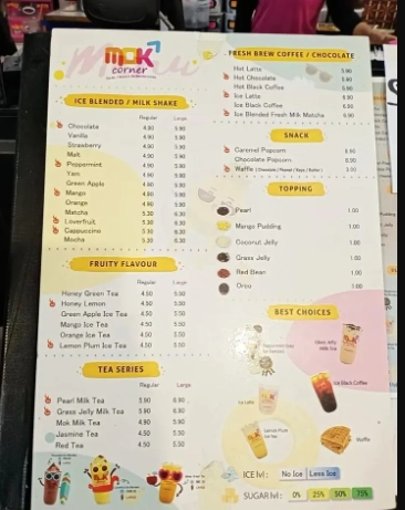 MOK Corner Menu Malaysia