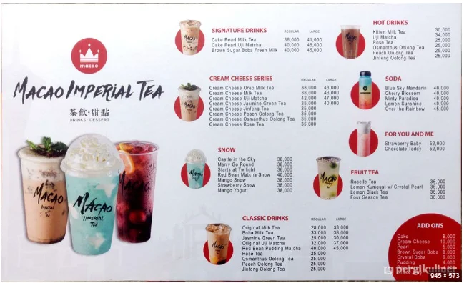 Macao Imperial Tea Menu Malaysia