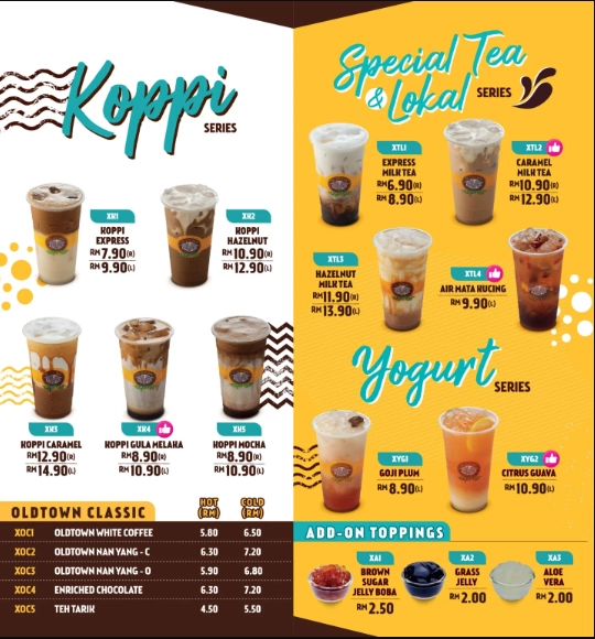 Old Town White Coffee Menu Malaysia