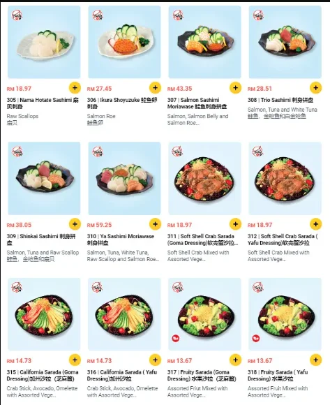 SUSHI YA SARADA PRICES MALAYSIA