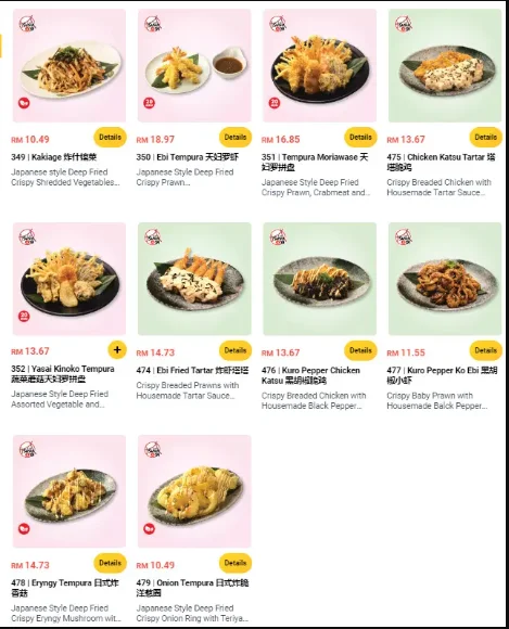 SUSHI YA TEMPURA PRICES MALAYSIA