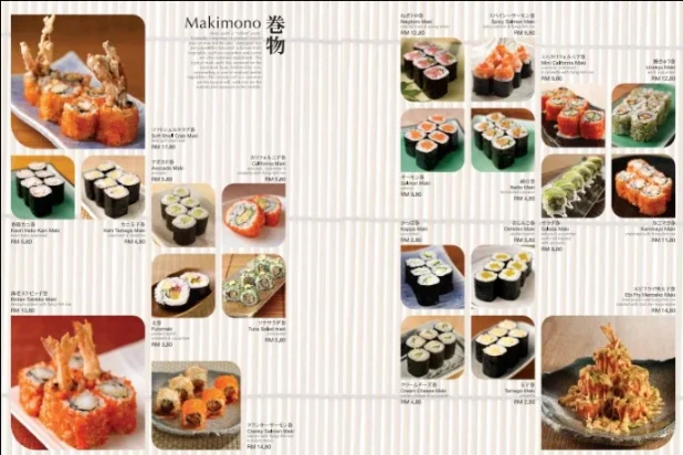 SUSHI ZANMAI MAKIMONO PRICES MALAYSIA