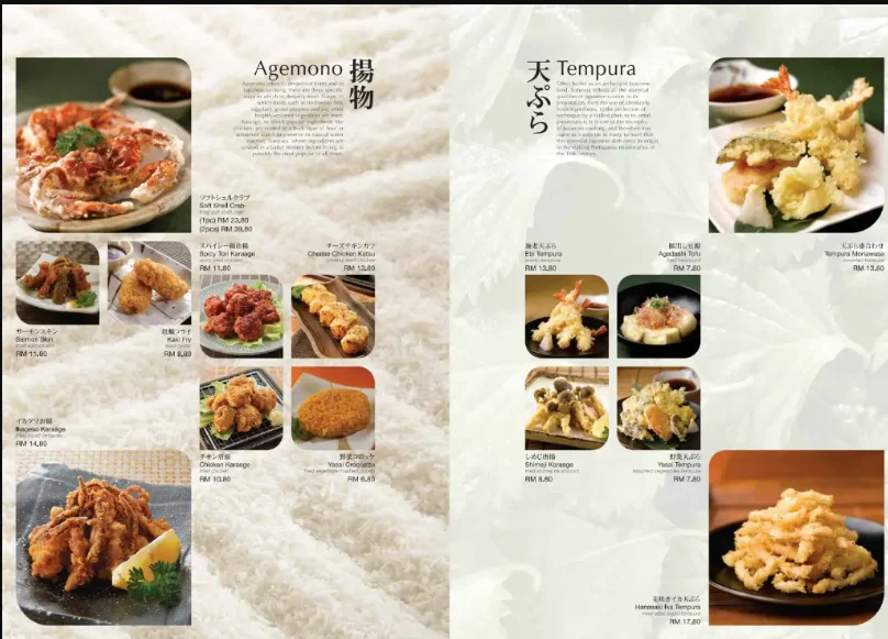 SUSHI ZANMAI TEMPURA PRICES MALAYSIA