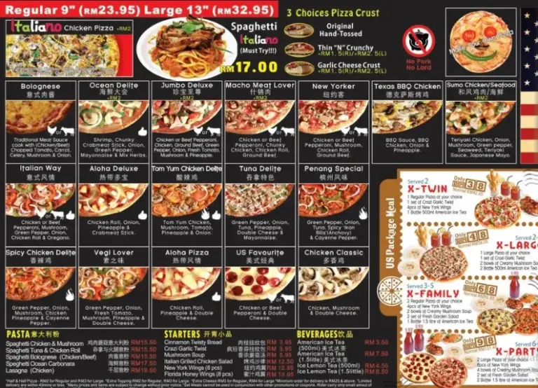 US Pizza Menu Malaysia