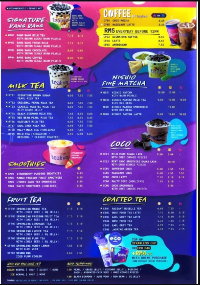 Tealive Menu Malaysia With Latest Prices 2024