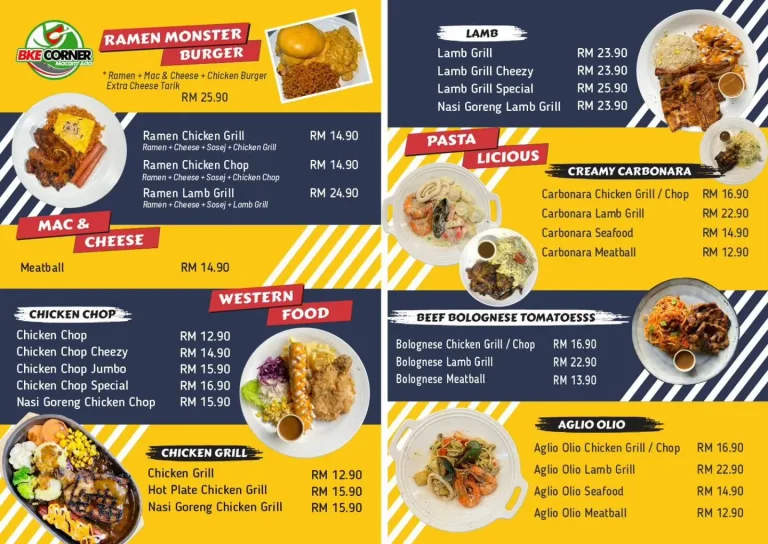 BKE Corner Menu Malaysia With Latest Prices 2024