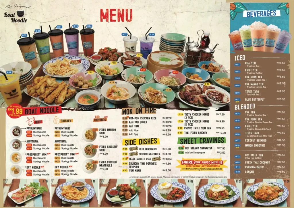 Boat Noodle Menu Malaysia With Latest Prices 2024