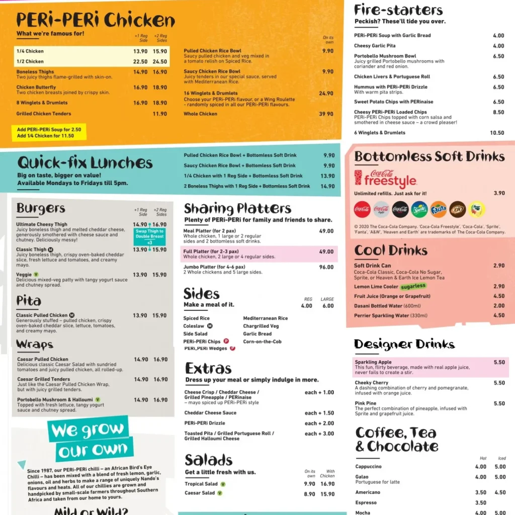 Nando’s Menu Malaysia With Latest Prices 2024