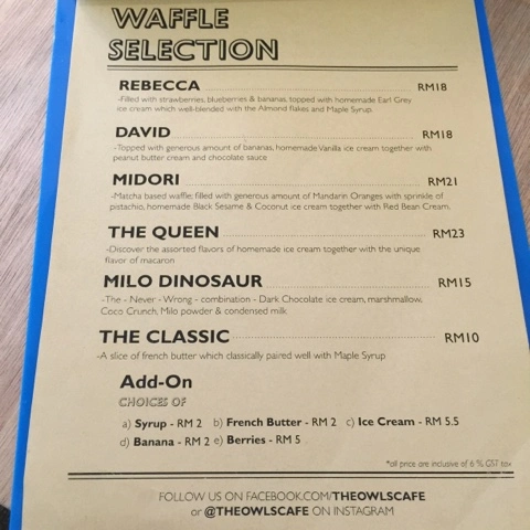 The Owls Cafe Menu Malaysia With Latest Prices 2024