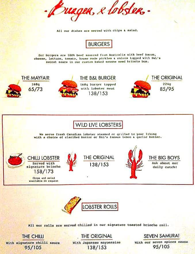 Burger And Lobster Menu Malaysia With Latest Prices 2024