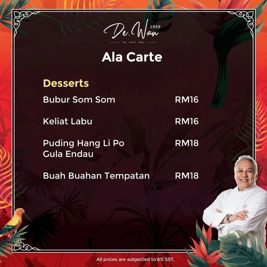 De.Wan By Chef Wan Menu Malaysia With Latest Prices 2024