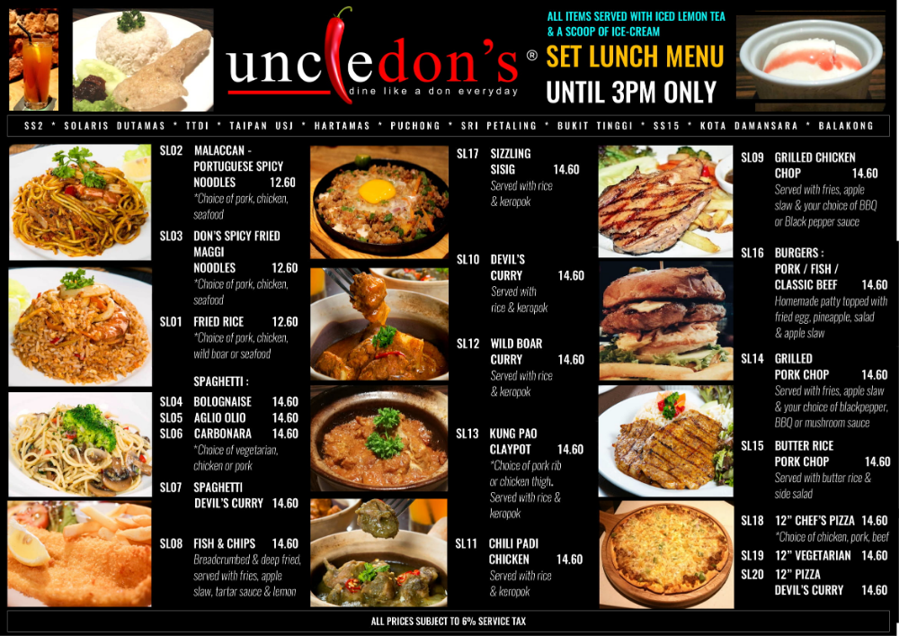 Uncle Don’s Menu Malaysia With Latest Prices 2024