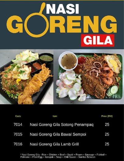 CHEESE BANJIR NASI GORENG PRICES