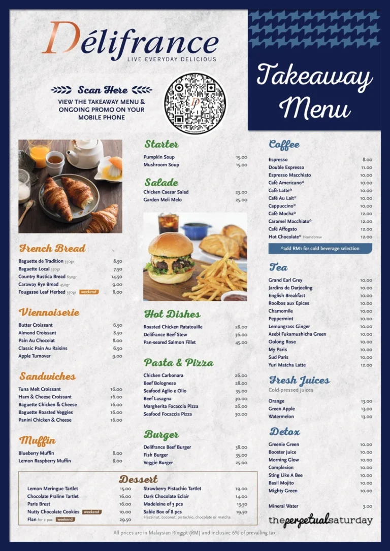 Delifrance Menu Malaysia With Latest Prices 2024