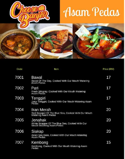 CHEESE BANJIR AYAM PEDAS PRICES